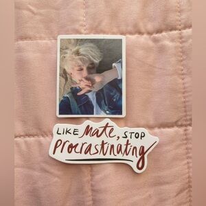 BangChan stickers "like mate stop procrastinating" bundle of 2 StrayKids StaySKZ